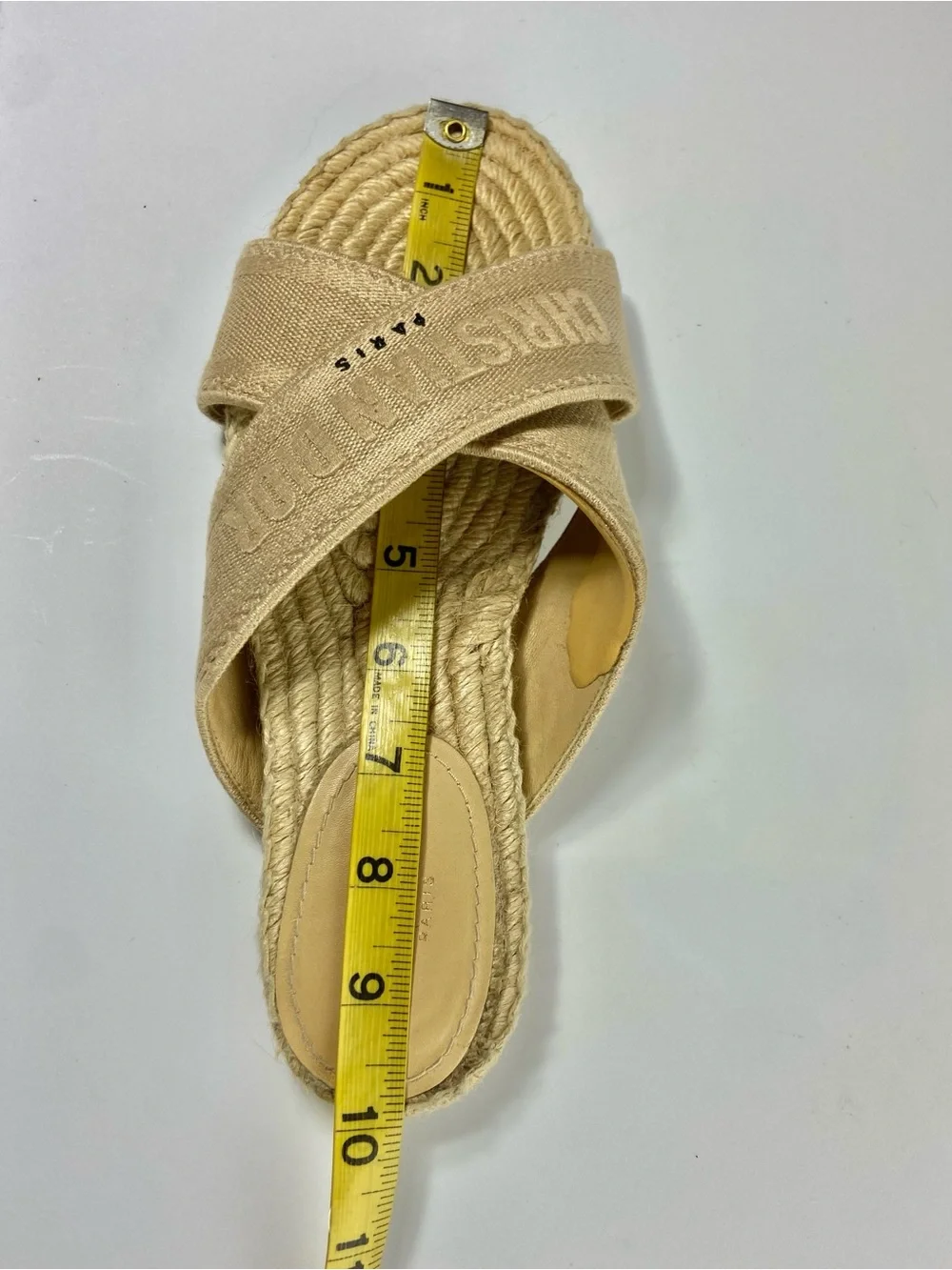 Christian Dior Granville Espadrille Slides Sandals Slides Natural 37.5/7.5 [CH]